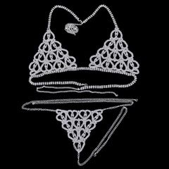 Kit Biquíni Ice Coração Sensual (Cravejado com Zircônia - Ajustável)