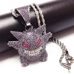 Pingente Ice Gengar + Cordão Rope de brinde (Cravejado com Zircônia)