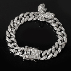 Pulseira Ice Borboleta Cubana 13mm (Cravejada com Zircônia - Edição Limitada)
