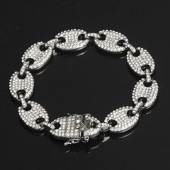 Pulseira Ice Café 13mm (Cravejada com Zircônia - Prata/Ouro) na internet