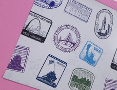 Individuales Sellos Estados Unidos - Pack x 6 - Alma Viajera