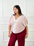Blusa De Vestir Fiesta Manga Corta Escote V Gasa Mujer - Popy Talles Especiales