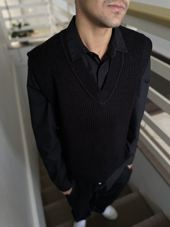 Colete Malwee Tricô Oversized Preto - 518036 na internet
