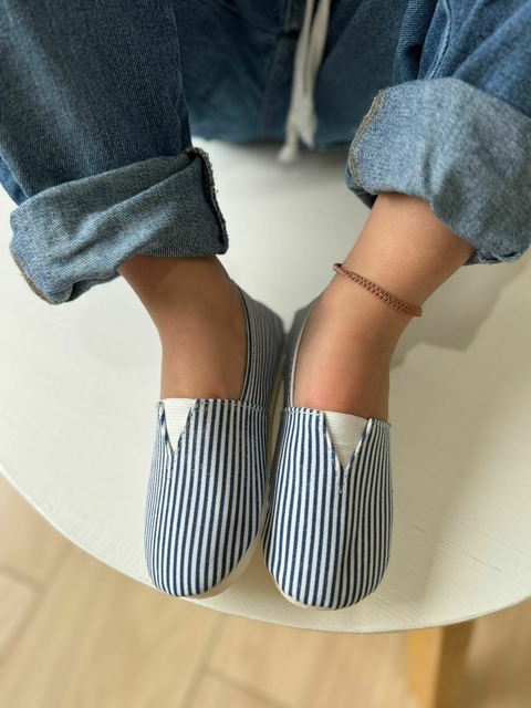 Alpargatas Azules Rayadas