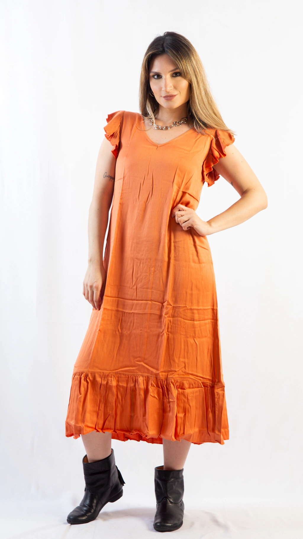 Vestido Martina Liso Ladrillo