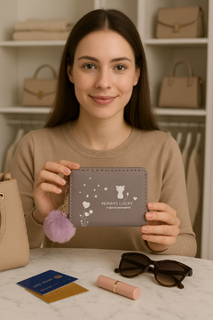 Mini Carteira Gata Sensata com bolinha peluda - comprar online