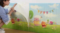 Painel 3D Simulando madeira Desenho infantil na internet