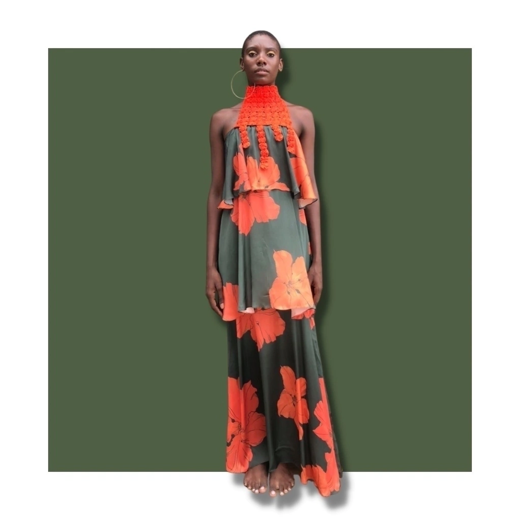 Vestido Flor do deserto babados