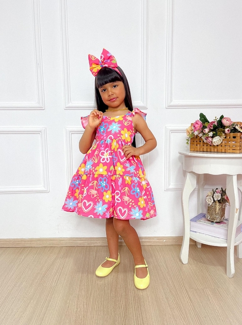 Vestido Ana Elisa - Floral Rosa - comprar online