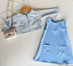 Vestido Beatriz Azul - Não acompanha casaco - comprar online