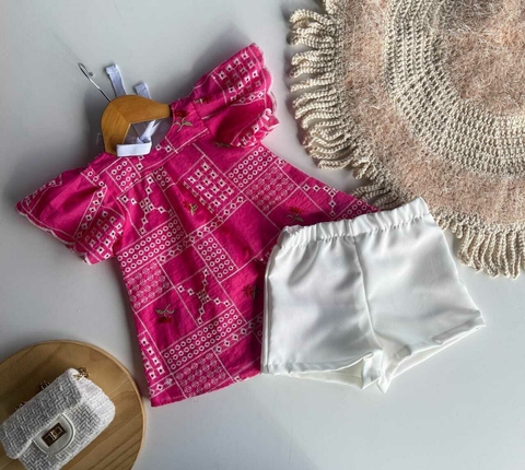 Conjunto Lasie Bordada - Rosa Fuschia
