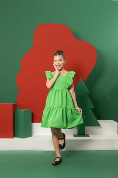 Vestido Clássico Linho - Verde - Ello de Mamãe