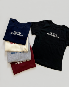 REMERA ALGODON RIBB "BE COOL"