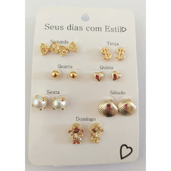 Semaninha de brincos banhados a ouro 18k - comprar online