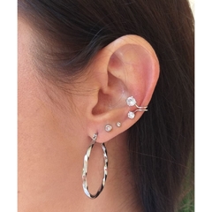 Piercing com zircônias em aço inox - comprar online