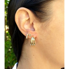 Brinco argola 3 fios banhada a ouro 18k - comprar online