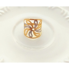 Anel Flor banhado a ouro 18k e ródio branco na internet