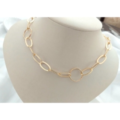 Imagem do Colar argola com corrente banhada a ouro 18k
