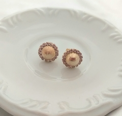 Brinco de bola 10mm com strass banhado a ouro 18k na internet