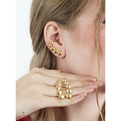 Earcuff bolinhas banhado a ouro 18k - comprar online