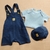 CONJUNTO JARDINEIRA BEAR JEANS ESCURO ABRANGE BABY