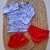 CONJUNTO PRAIA ESTRELA DO MAR AZUL/VERMELHO MARLAN