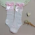 MEIA LAÇO CANO ALTO ROSA BEBÊ BABY LOVE
