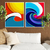 Conjunto com 2 Quadros Decorativos - Surfing + Big Wave