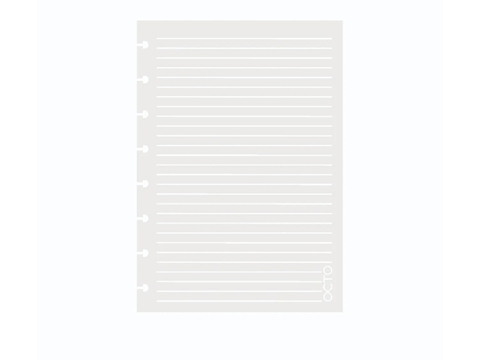 Refil pautas brancas para caderno de disco A5 Octo