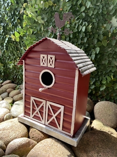 Rancho 34x16x21cm Galo - Metal Vermelho - loja online