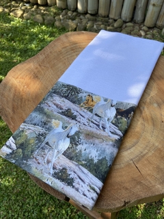 Pano de Prato - Cavalos Fundo Verde - comprar online