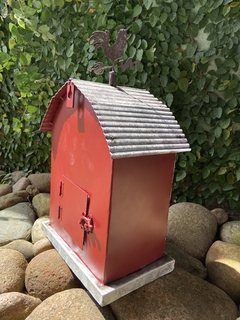 Rancho 34x16x21cm Galo - Metal Vermelho - comprar online