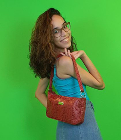 Imagem do Bolsa Couro Croco com alças médias LuaMe