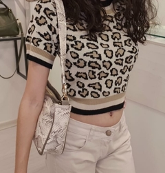 Bolsa Couro Croco com alças médias LuaMe