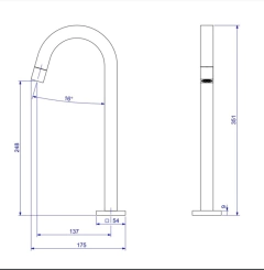 Imagem do Torneira Para Banheiro Tube Bica Alta Corten Matte Deca