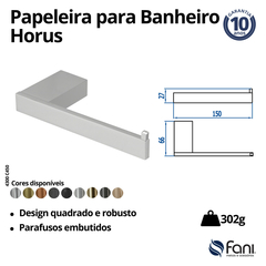 Papeleira Horus Cromado Fani - comprar online