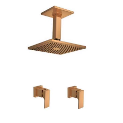 Kit Chuveiro Quadrado Teto 2 Acabamentos Unic Red Gold Deca