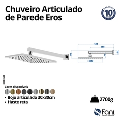 Chuveiro Articulado Parede Metal Eros Cromado Fani - comprar online