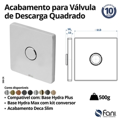 Acabamento Válvula Descarga Slim Plus Latão Bruto Fani - Vannkurs Metais