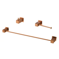 Kit Acessórios Banheiro 03 Peças Bella Rose Gold Fani