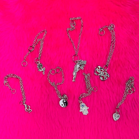 Corrente com Pingente e Argolinhas para Tranças Nagô