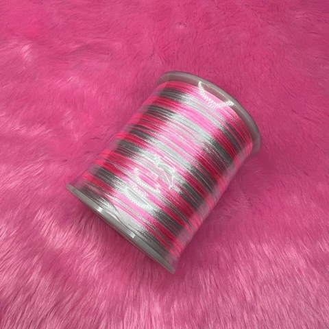 Fio de Seda Mesclado Rosa e Branco 1mm
