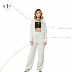Calca Moletom Pantalona Branca