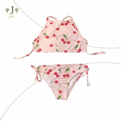 Biquini Frente Unica Cerejinha Rosa