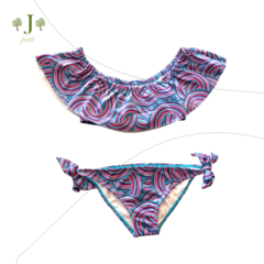 Biquini Ciganinha Arco Rosa E Azul