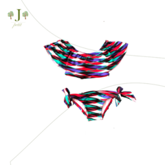 Biquini Ciganinha Vermelho E Verde