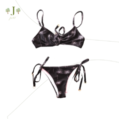 Biquini Lacinho Adulto Coqueiro Preto - comprar online