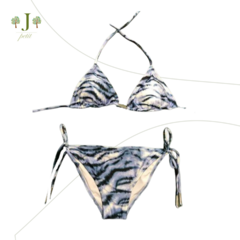 Biquini Cortininha Teens Animal Print Azul