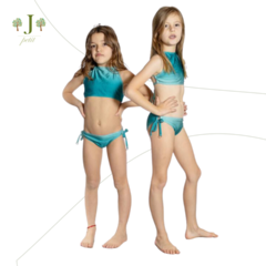 Biquini Frente Unica Tie Dye Verde Brilho