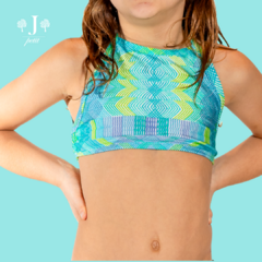 Biquini Frente Unica Verde E Azul - comprar online